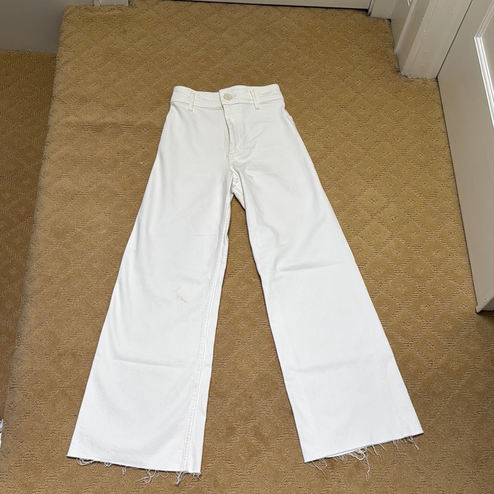 Zara White Flare Wide-Leg Jeans